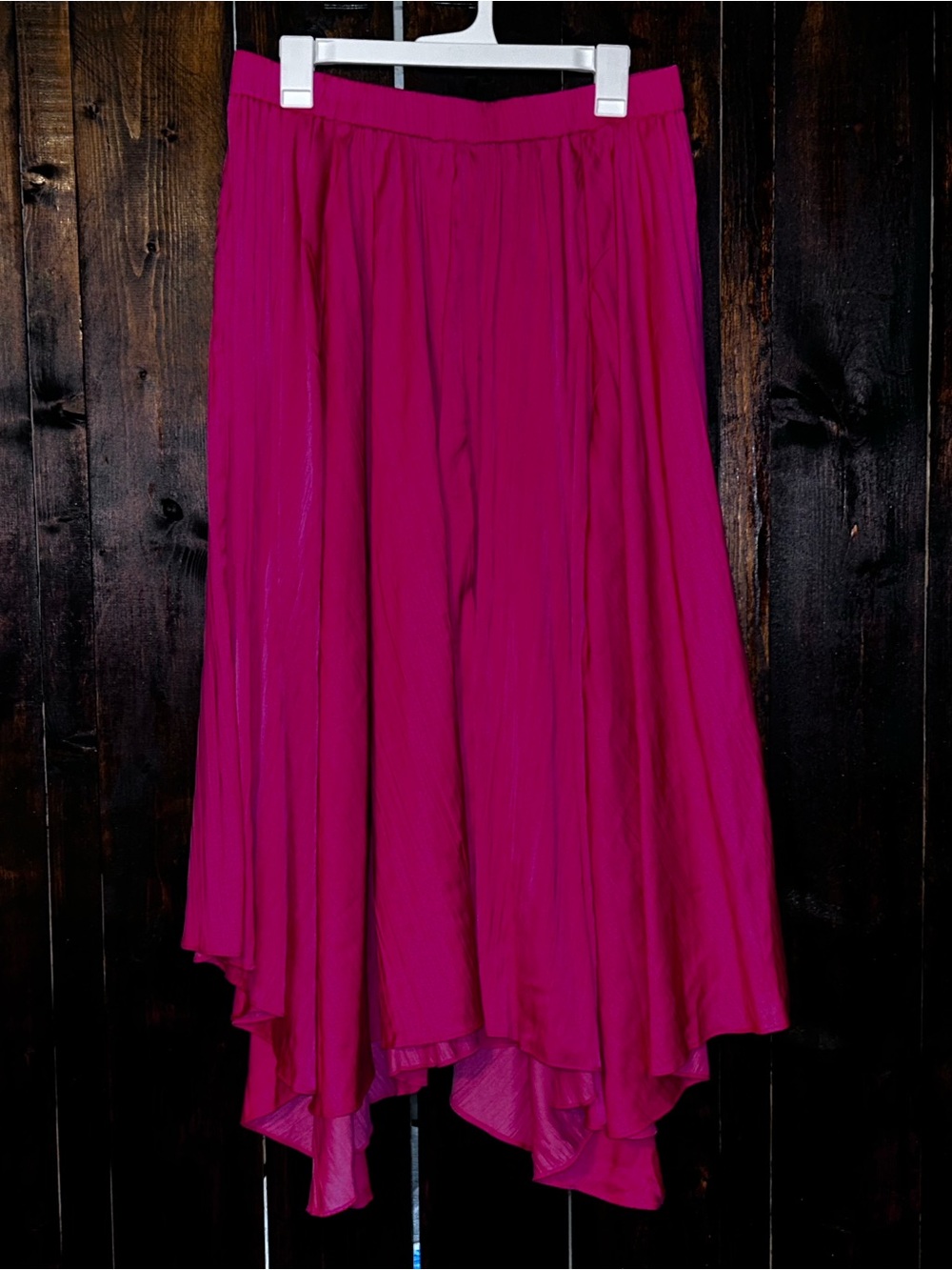 Anthropologie Fuchsia Asymmetrical Hem Skirt